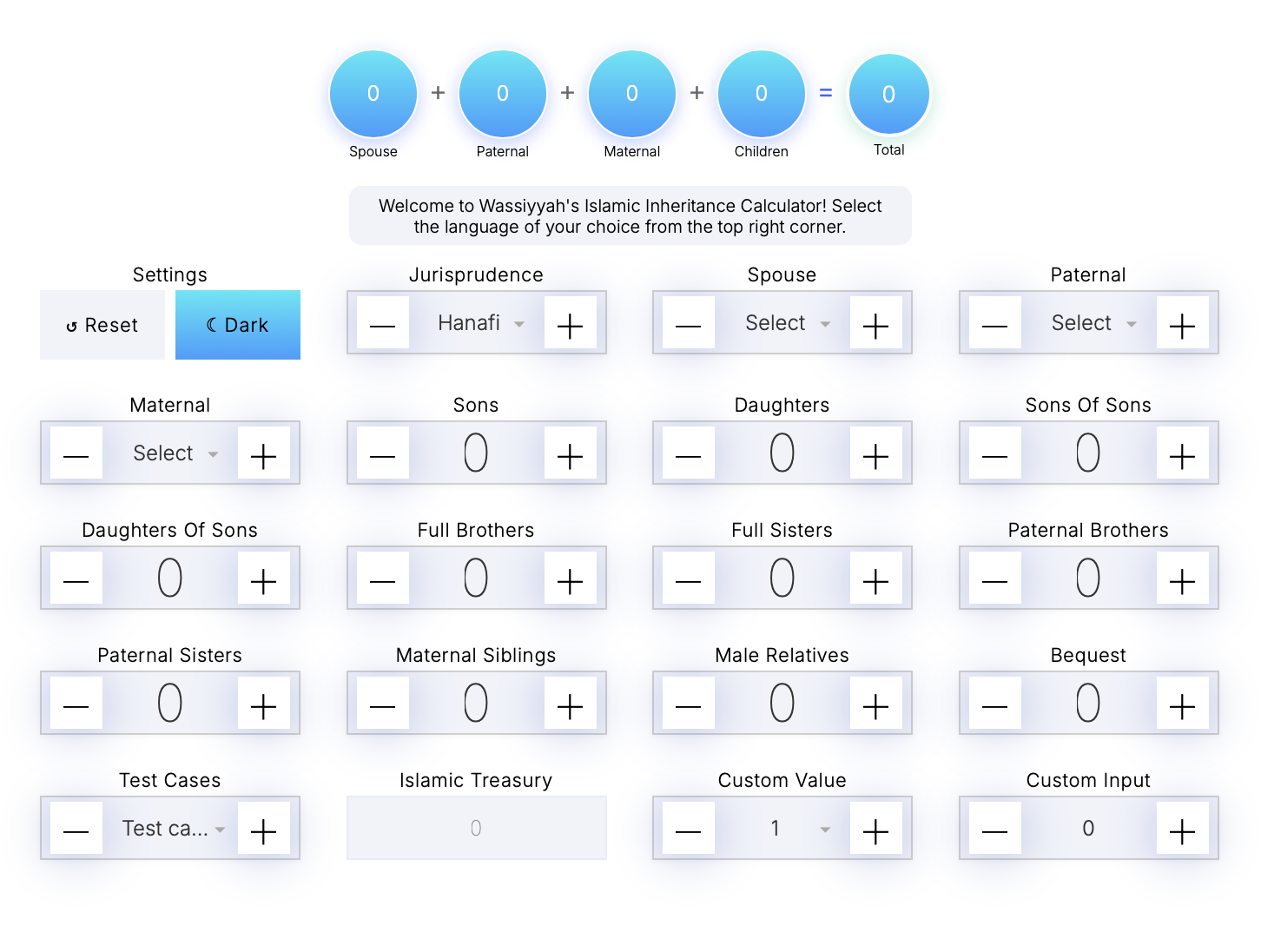 Islamic Ineritance Table Islamic Inheritance Calculator — WASSIYYAH